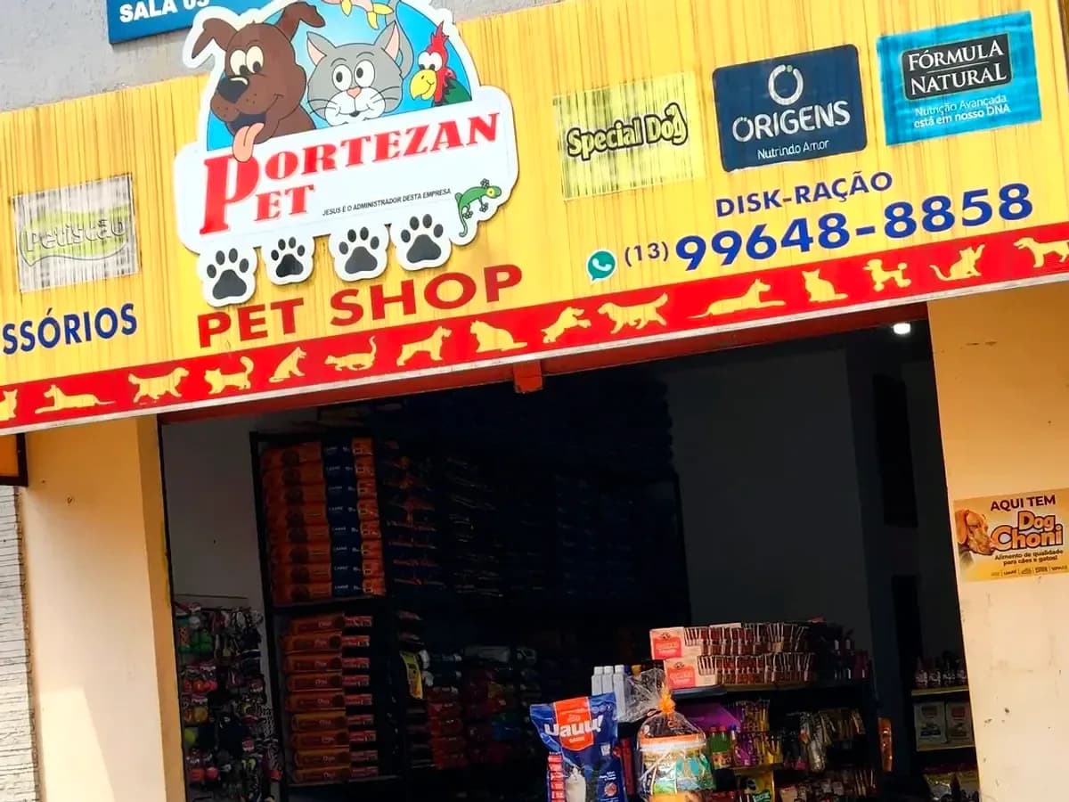 Fachada da Portezan Centro, em Peruíbe