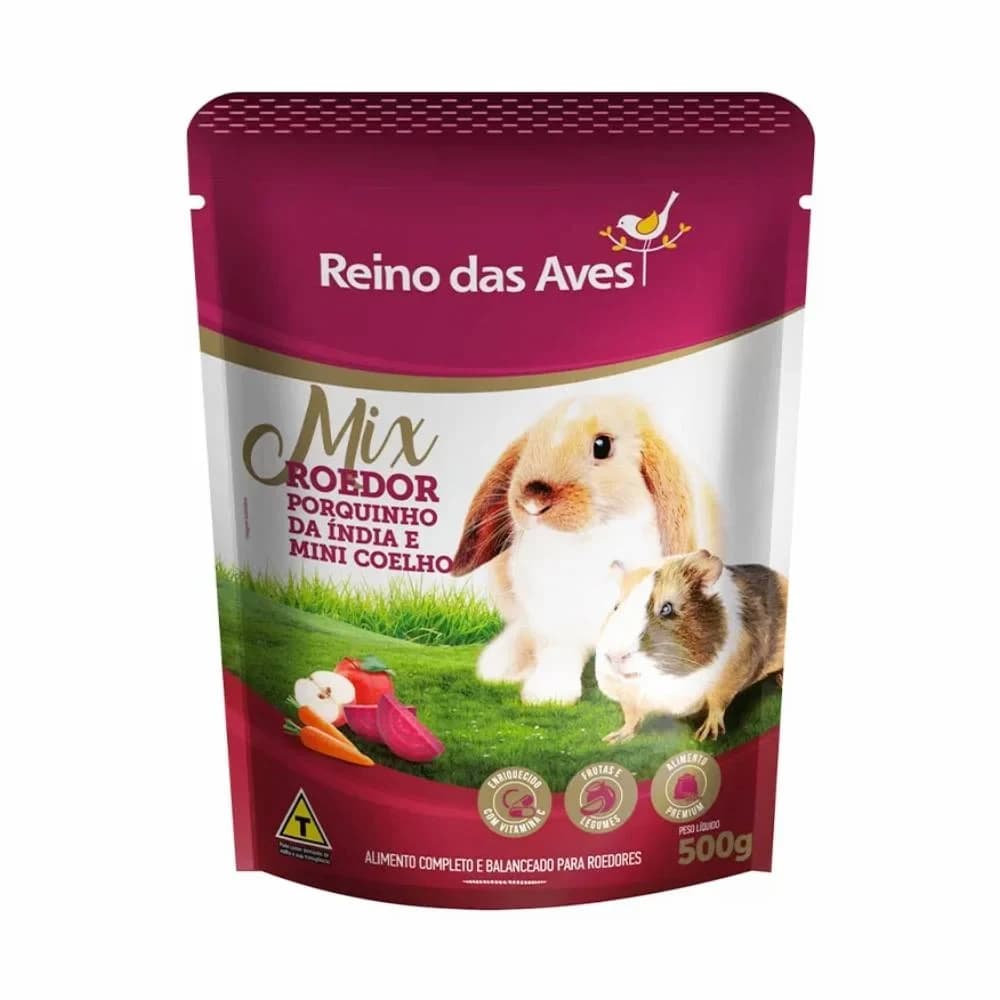 Alimento para Porquinho da Índia e Mini Coelho Refil 500g