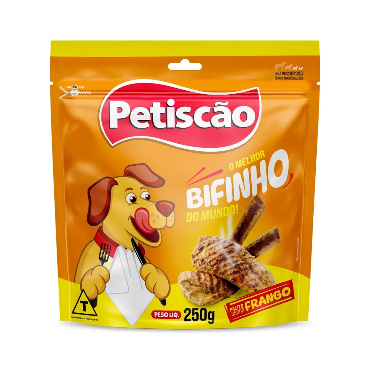 Bifinho Petiscão Palito Mastigável Cães Sabor Frango 250g