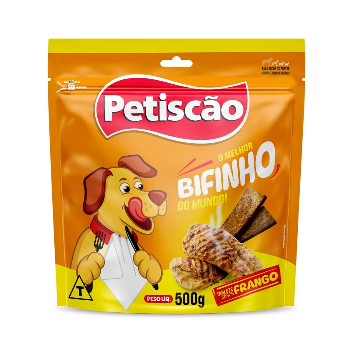 Bifinho Petiscão Tablete Mastigável Cães Sabor Frango 500g