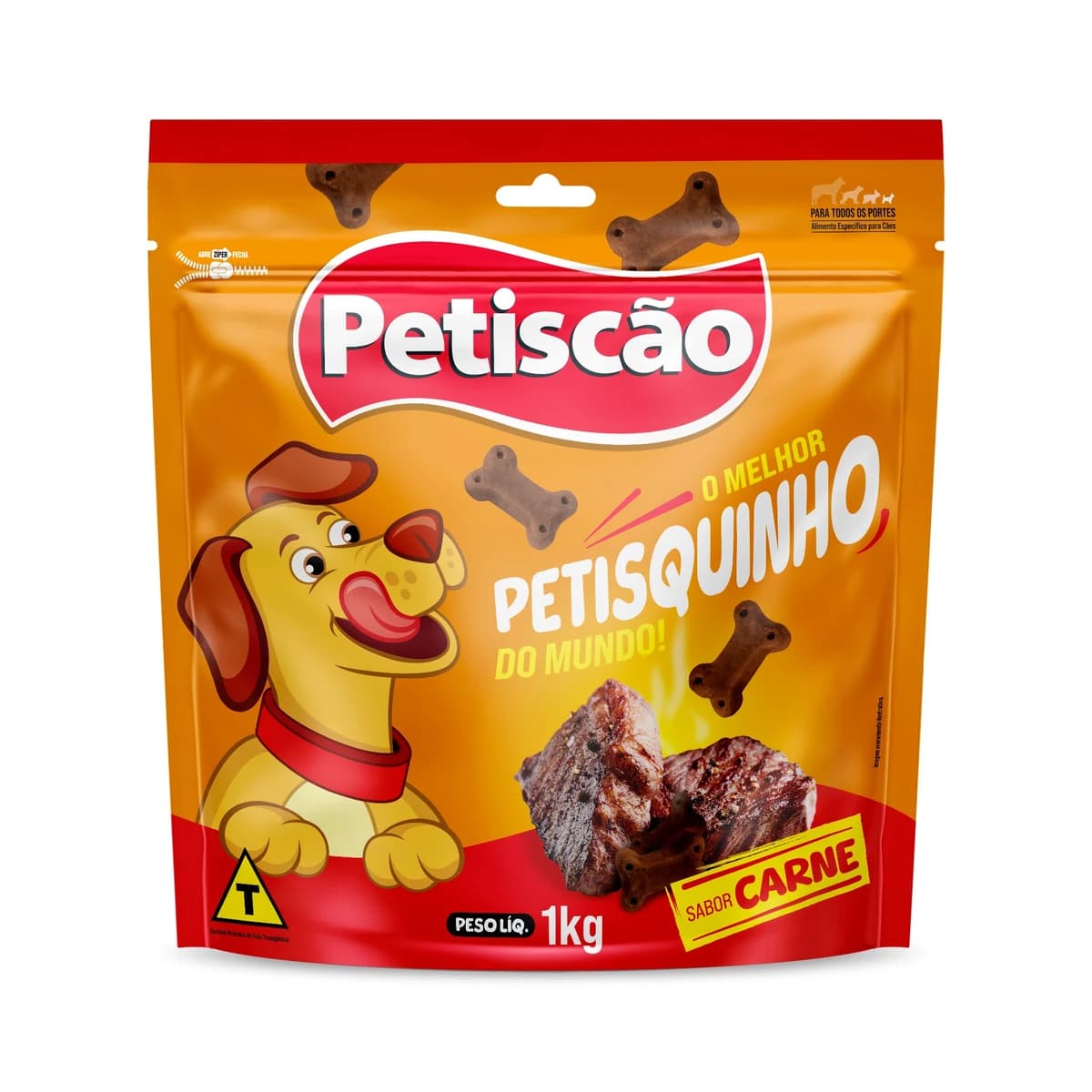 Bifinho Petisquinho Petiscão Mastigável Cães Sabor Carne 1kg