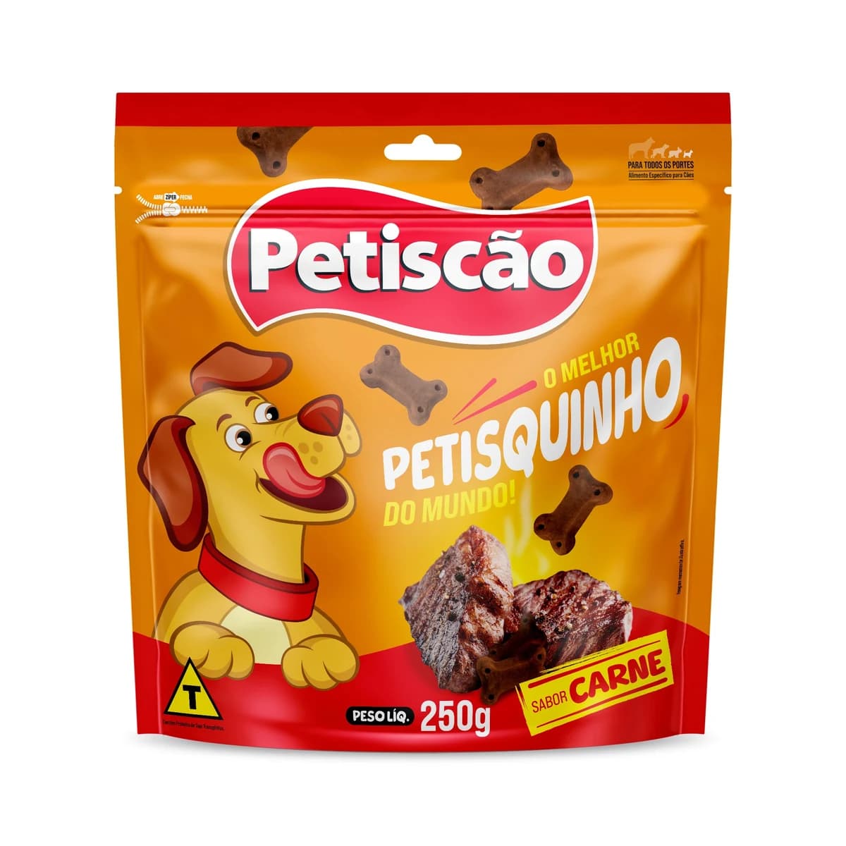 Bifinho Petisquinho Petiscão Mastigável Cães Sabor Carne 250g