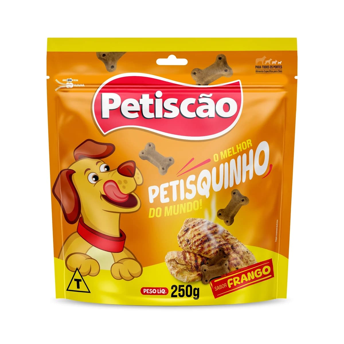 Bifinho Petisquinho Petiscão Mastigável Cães Sabor Frango 250g