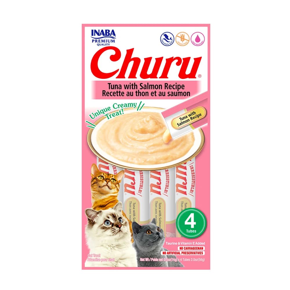 Churu Petisco Cremoso Gatos Atum e Salmão 14g