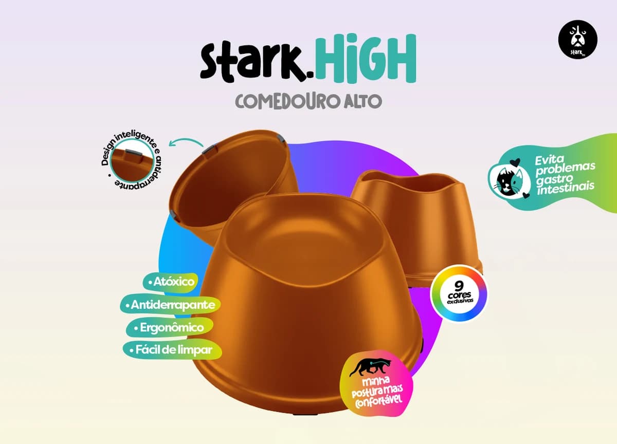 Comedouro Alto Stark.HIGH Gatos