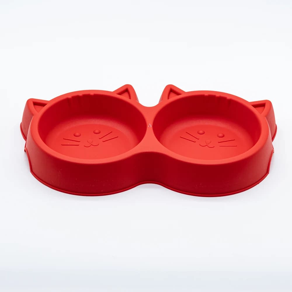 Comedouro Duplo Gato Luxo Pet Injet Rosa