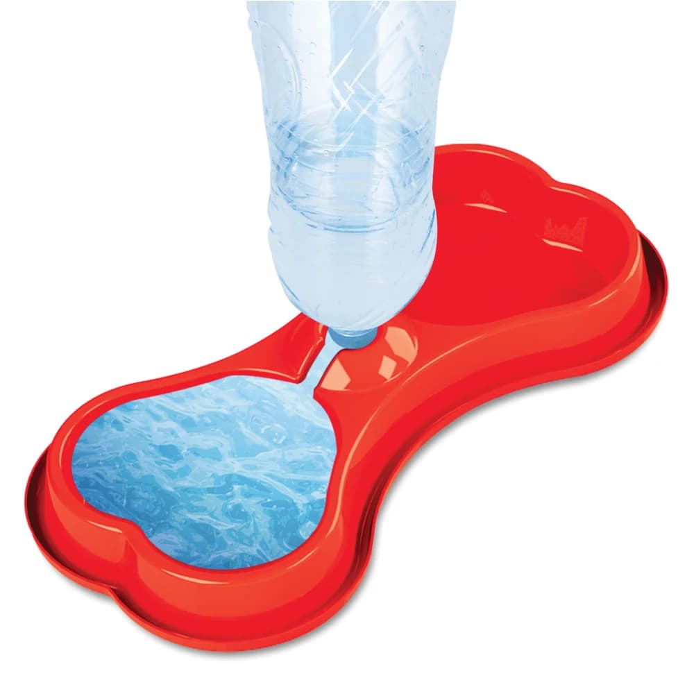 Comedouro Duplo Osso Pet Injet Vermelho