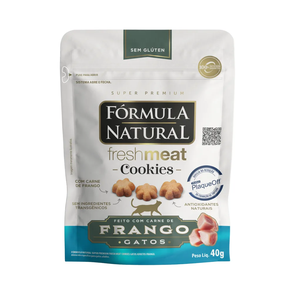 Cookie Fórmula Natural Fresh Meat Gatos Adultos Frango 40g