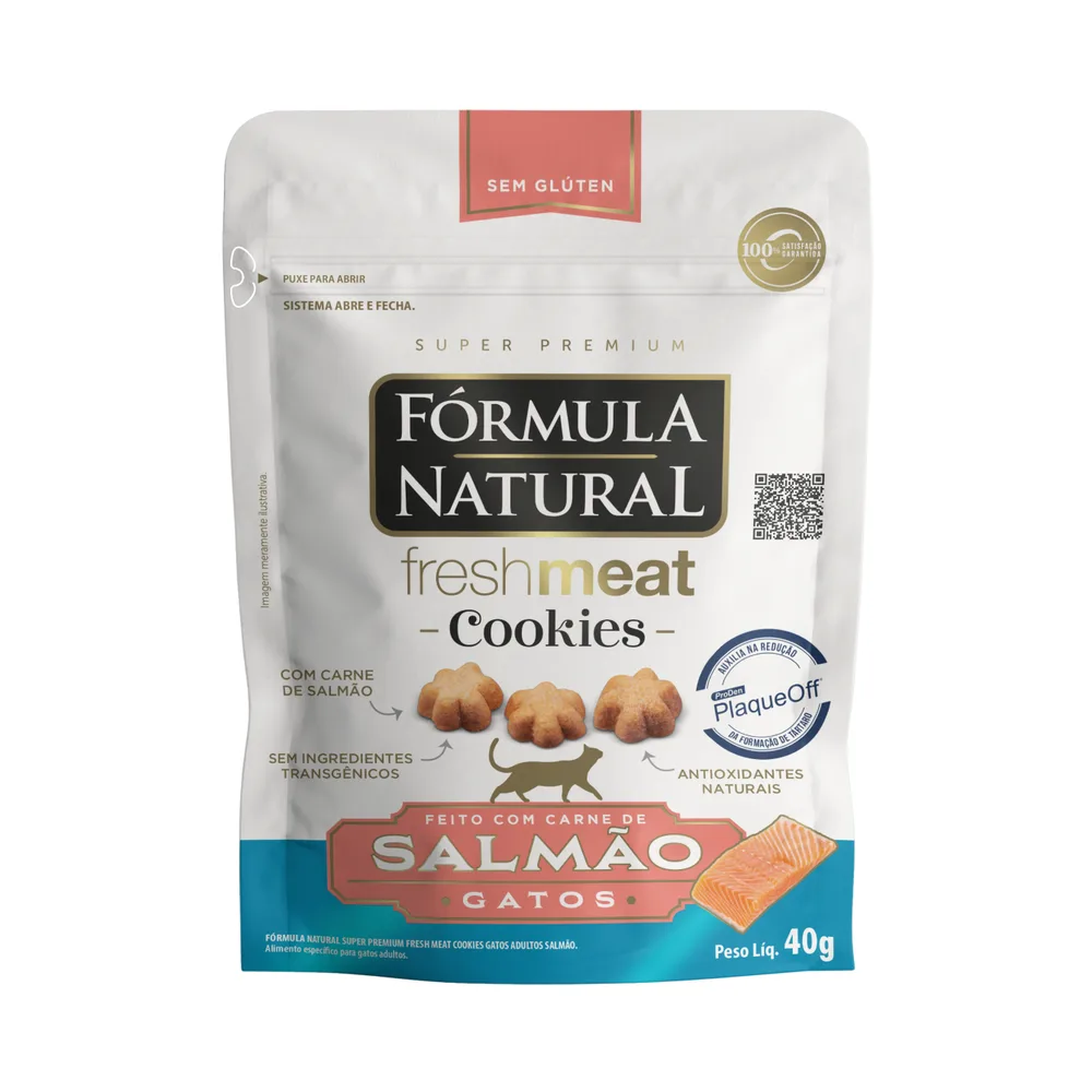 Cookie Fórmula Natural Fresh Meat Gatos Adultos Salmão 40g