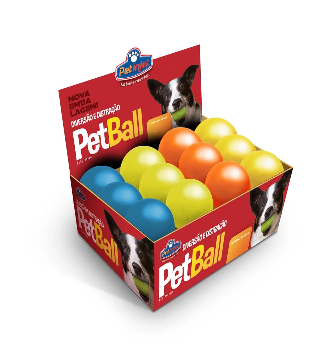 Display Petball Bolinha Maciça com 24 Unidades
