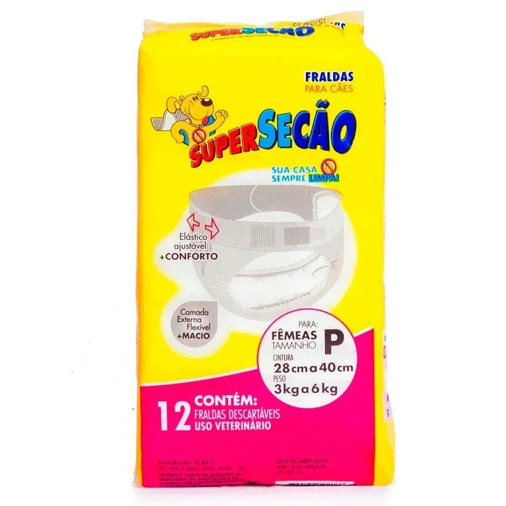 Fralda Higiênica Supersecão Fêmea Tamanho P