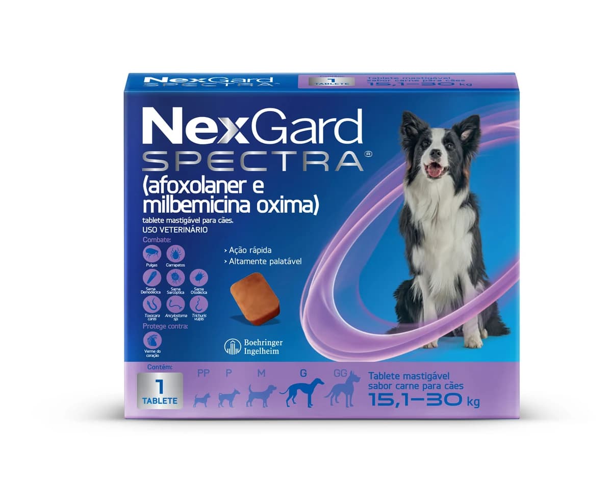 NexGard Spectra Cães 15,1 a 30kg 3 Tabletes