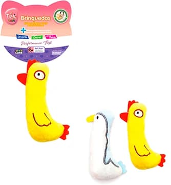 Pelúcia Tex Mini Frango Colorido com Catnip 12cm