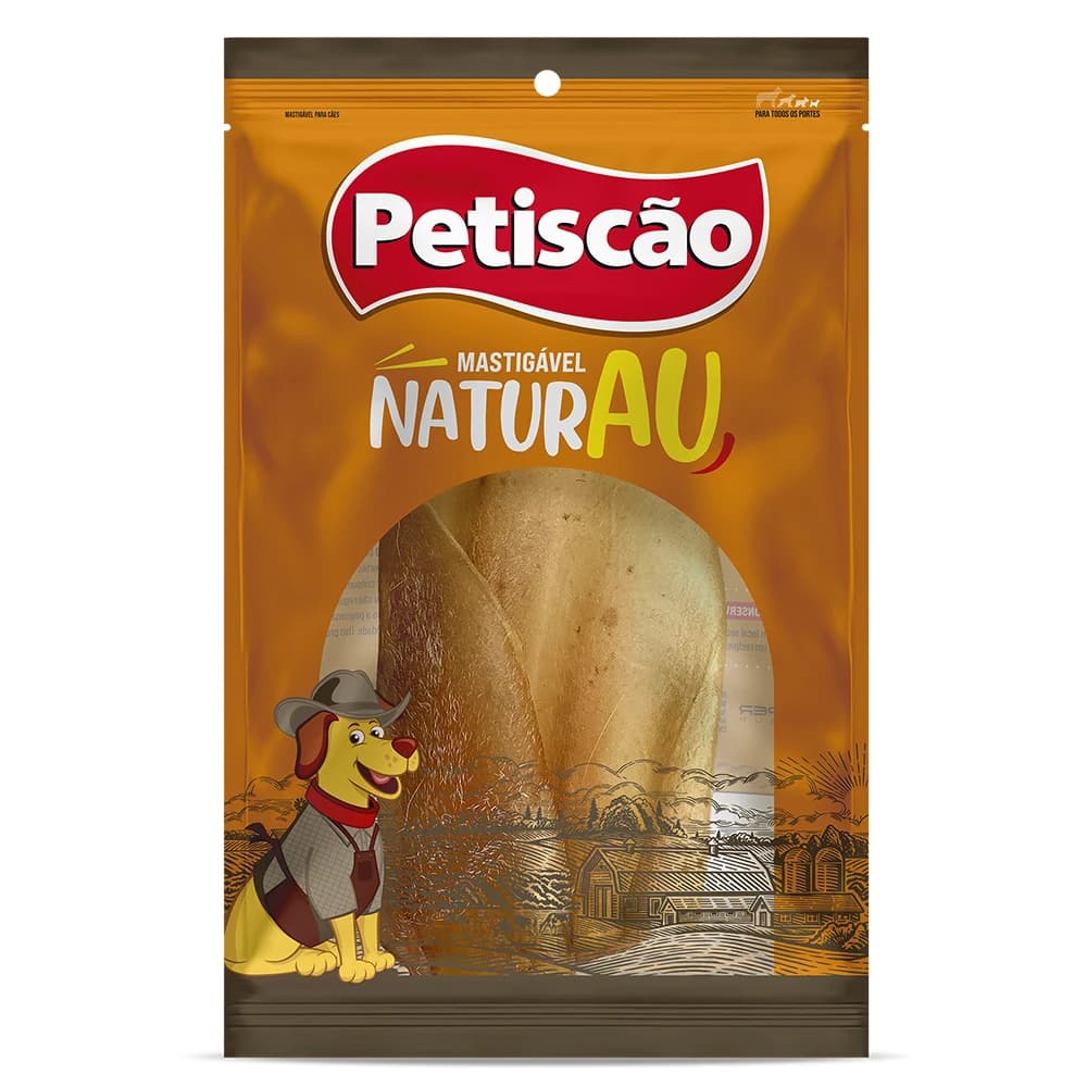 Petisco Petiscão Orelha Bovina Natural 1 Unidade