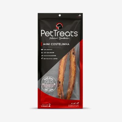 Petisco PetTreats Mini Costelinha Bovina Cães 2 Unidades