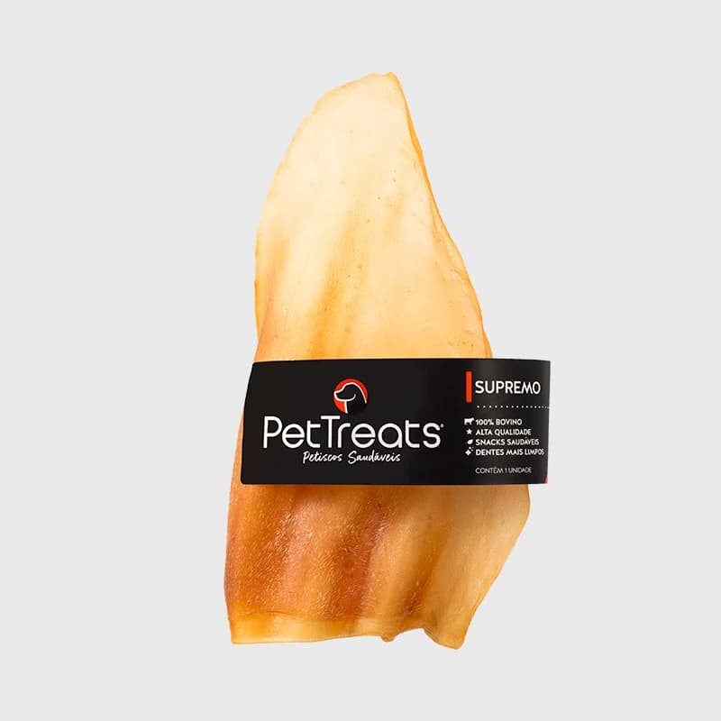 Petisco PetTreats Orelha Supremo Cães 3 Unidades