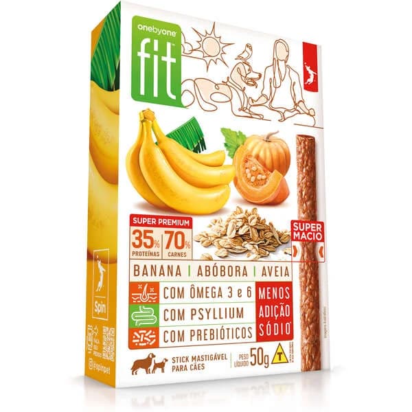 Petisco Spin Stick Fit Banana e Abóbora 50g