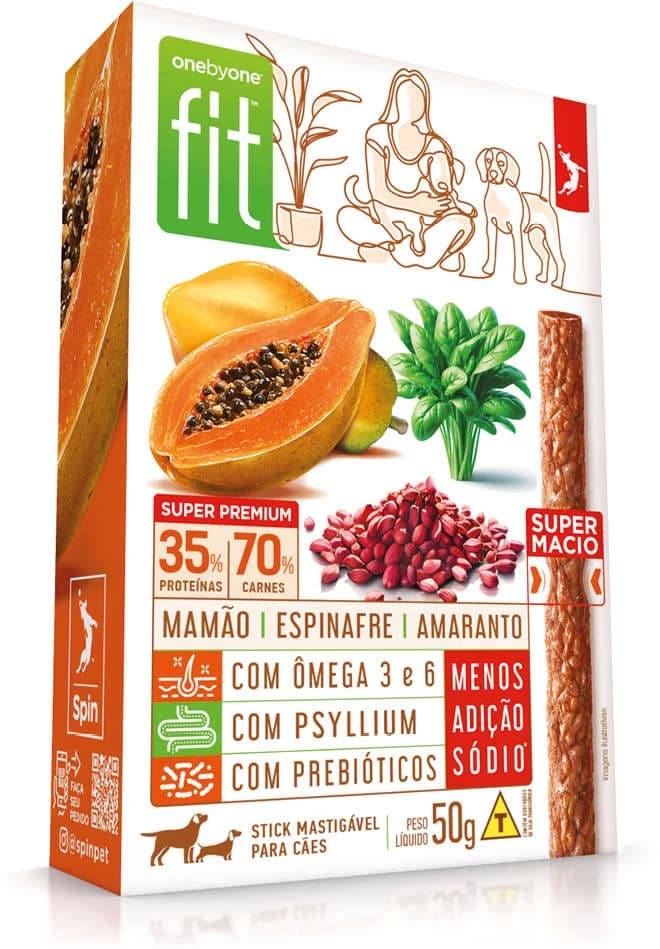Petisco Spin Stick Fit Mamão, Espinafre e Amaranto 50g