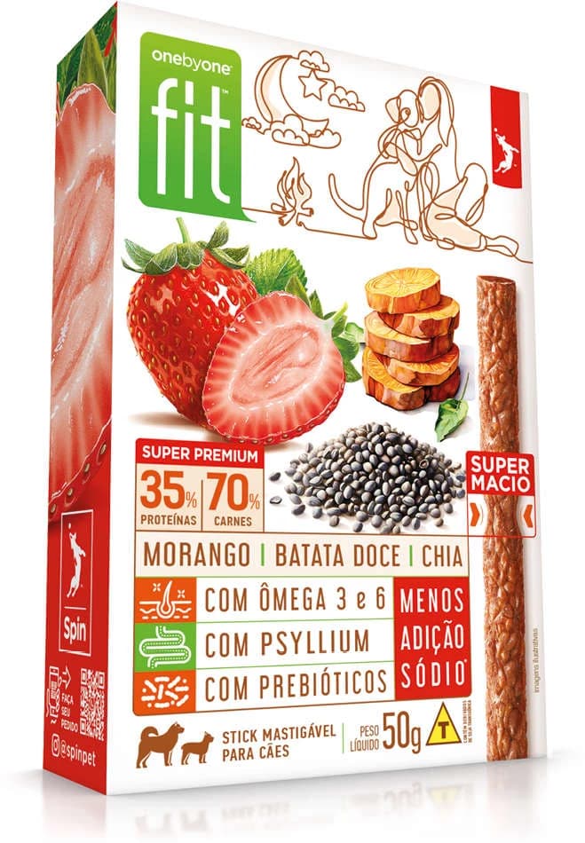 Petisco Spin Stick Fit Morango 50g