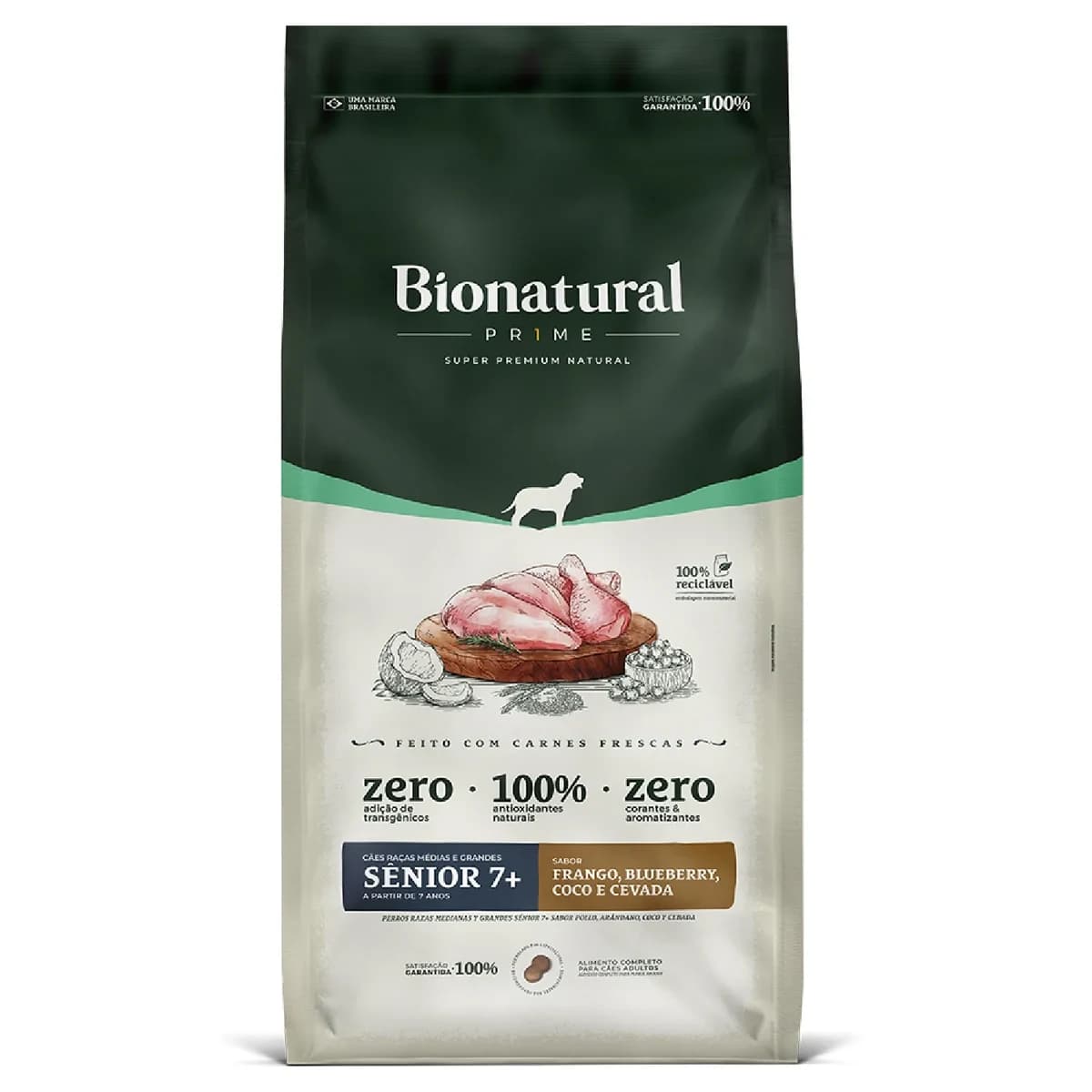 Ração Bionatural Prime Cães Raças Médias e Grandes Sênior 7+ Frango 15kg
