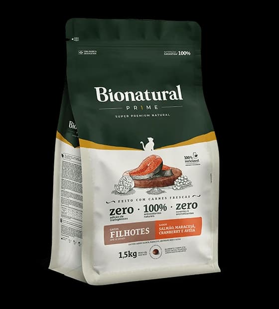 Ração Bionatural Prime Gatos Filhotes Salmão 7,5kg