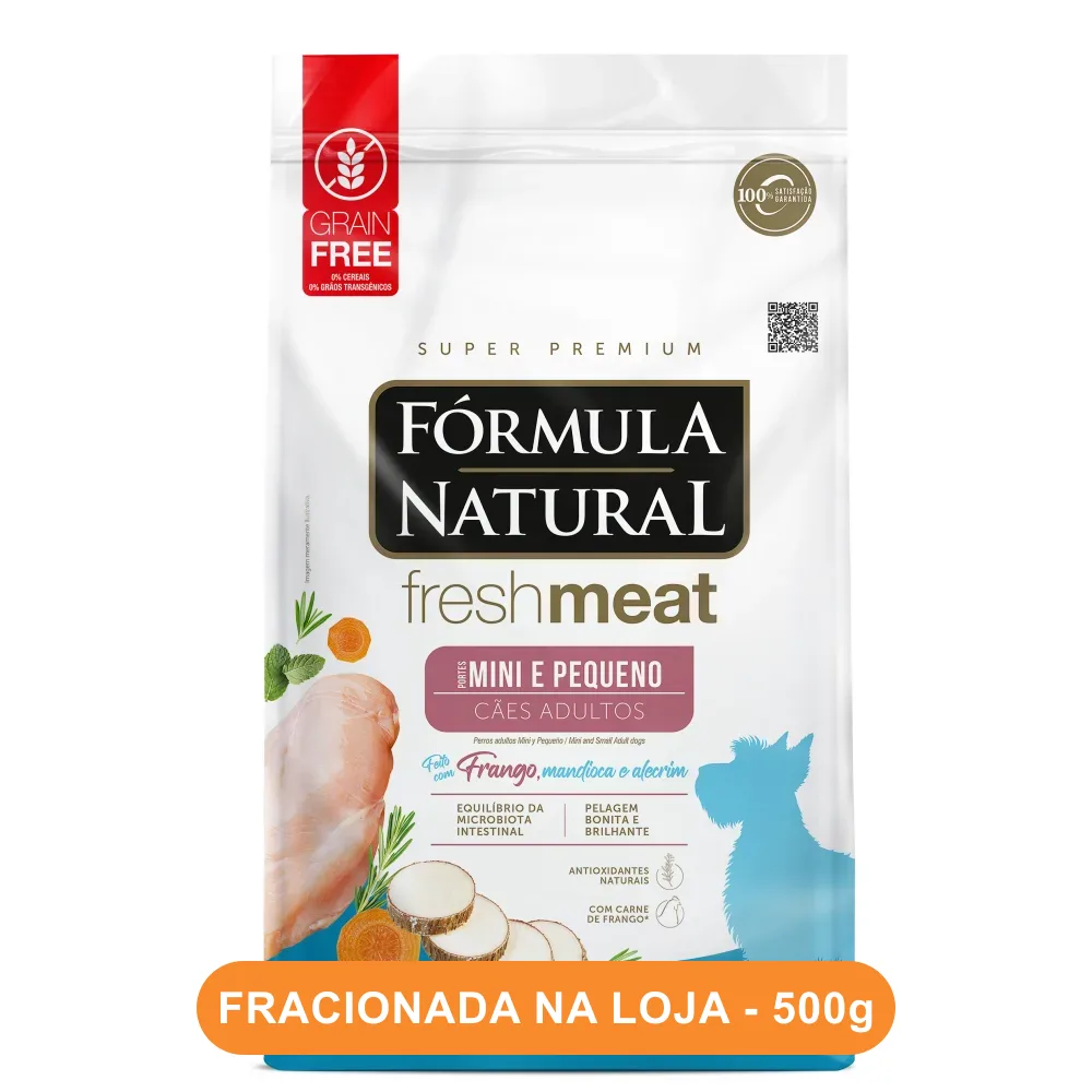 Ração Fórmula Natural Fresh Meat Cães Adultos Porte Mini e Pequeno Fracionada 500g