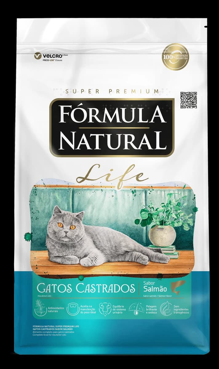 Ração Fórmula Natural Life Gatos Castrados Salmão Granel