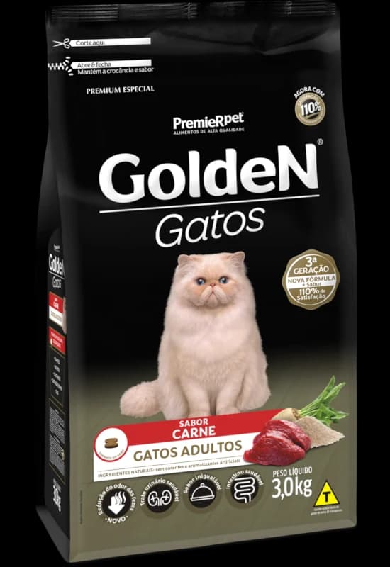 Ração Golden Gatos Adultos Carne 10,1kg