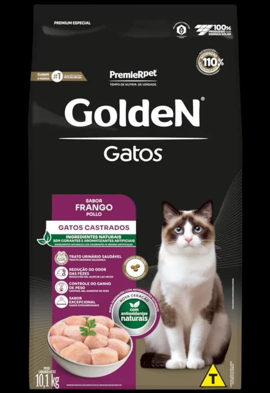 Ração Golden Gatos Castrados Frango 10,1kg