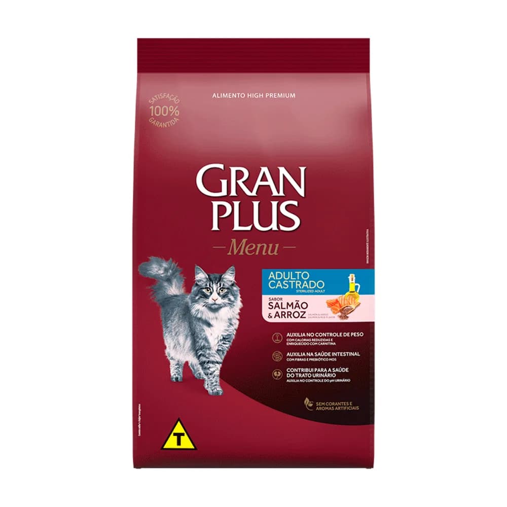 Ração GranPlus Gatos Castrados Salmão (Granel)
