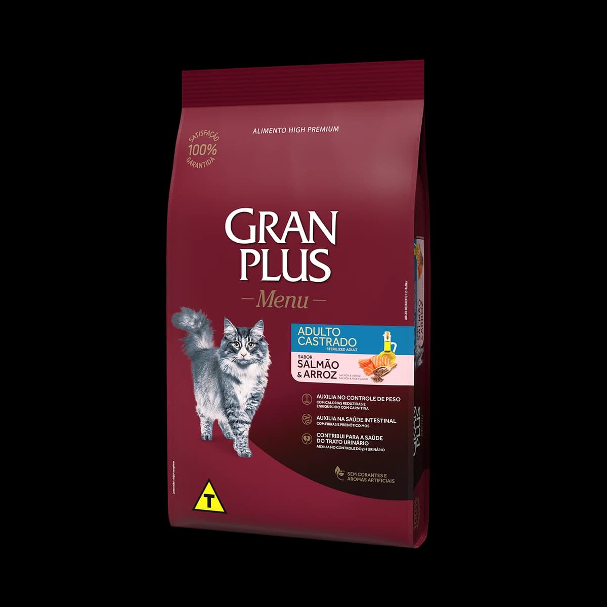 Ração GranPlus Menu Gatos Adultos Castrados Salmão e Arroz 10,1kg