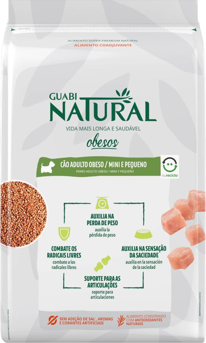 Ração Guabi Natural Cães Adultos Obesos Raças Mini e Pequenas 1,5kg