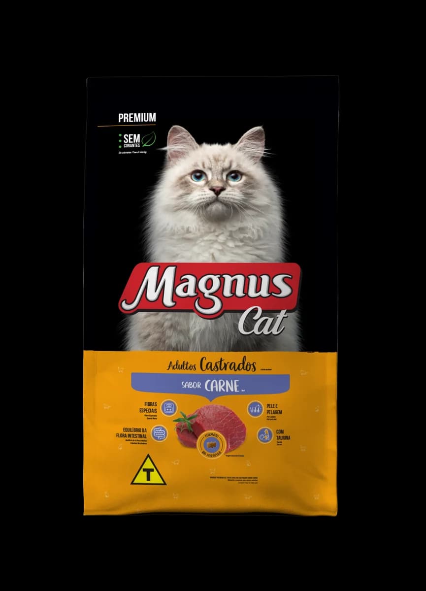 Ração Magnus Cat Premium Gatos Adultos Castrados Carne Granel