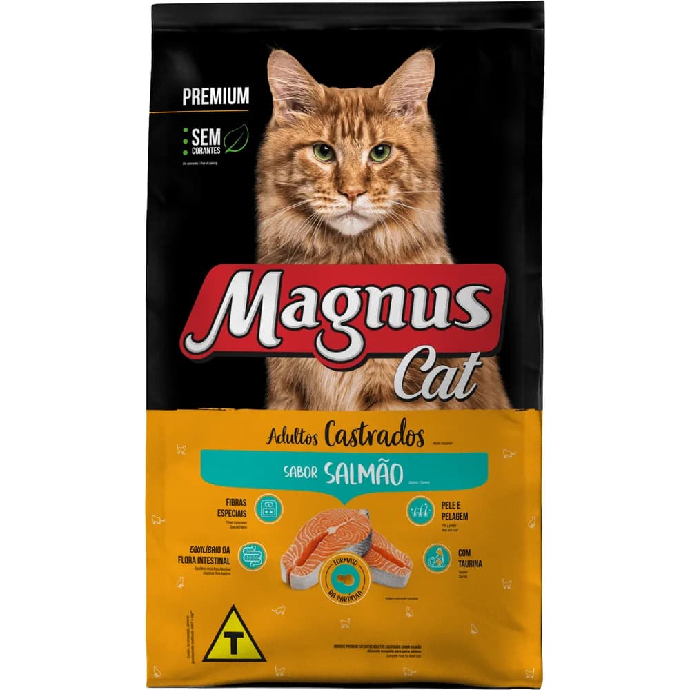 Ração Magnus Cat Premium Gatos Adultos Castrados Salmão 10,1kg