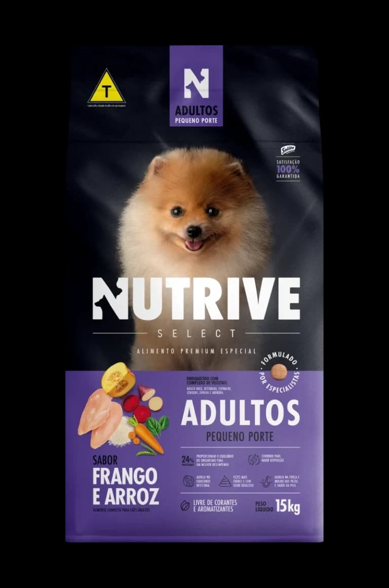 Ração Nutrive Select Cães Adultos Pequeno Porte Frango e Arroz 15kg