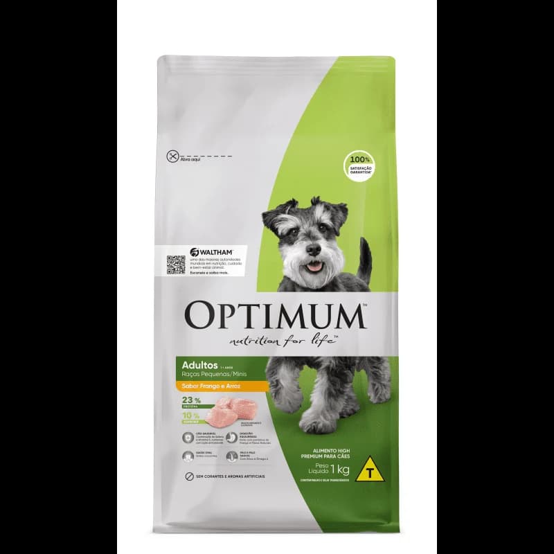 Ração Optimum Cães Adultos Raças Pequenas e Minis Frango e Arroz (Granel)
