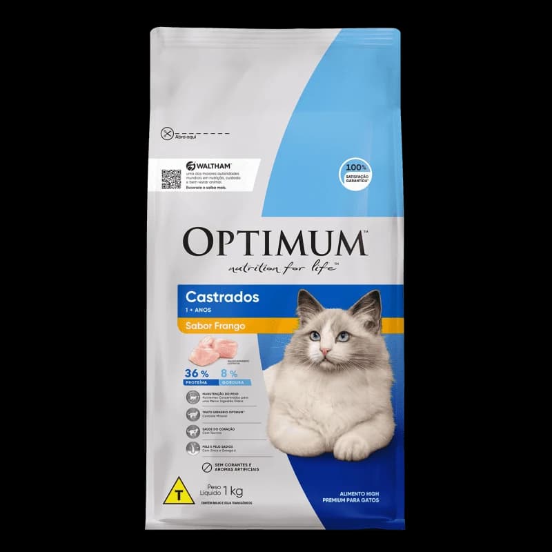 Ração Optimum Gatos Adultos Castrados Frango a Granel