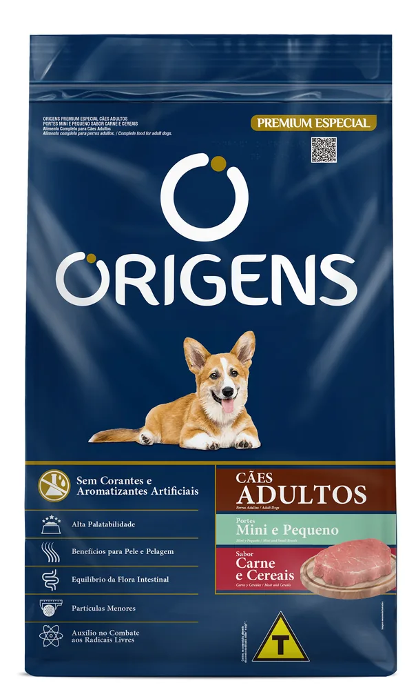 Ração Origens Cães Adultos Raças Pequenas Carne e Cereais Granel