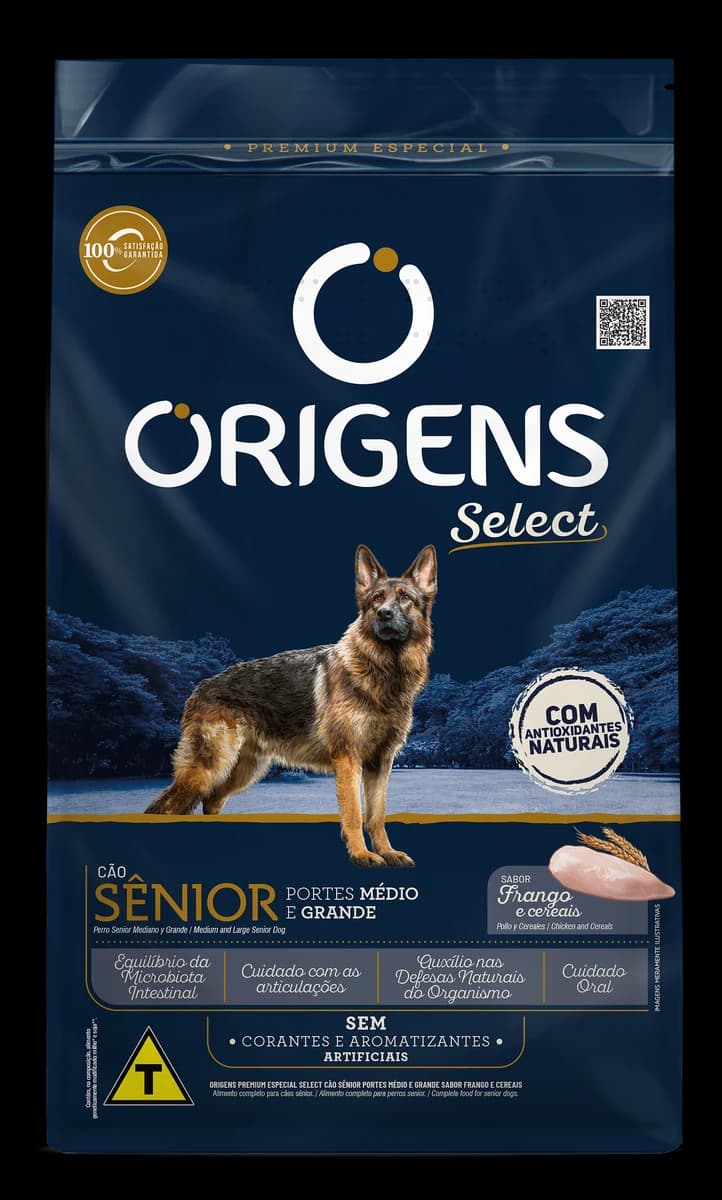 Ração Origens Cães Sênior Frango e Cereais Granel