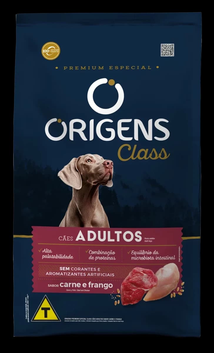 Ração Origens Class Cães Adultos Carne e Frango 15kg