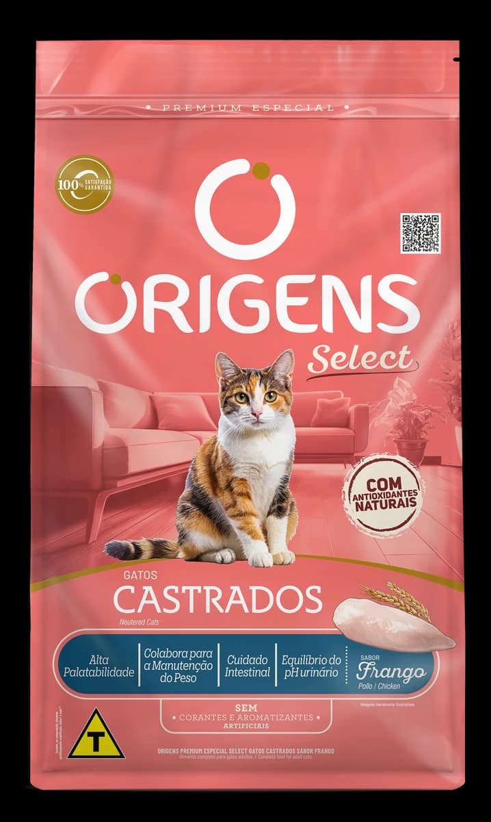 Ração Origens Gatos Castrados Frango Granel