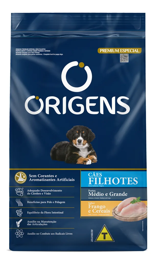 Ração Origens Premium Especial Cães Filhotes Frango e Cereais Granel