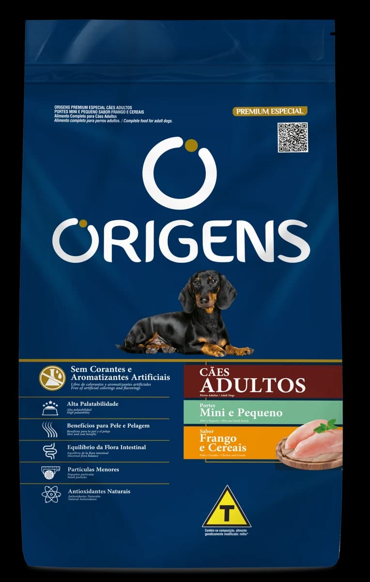 Ração Origens Premium Especial Cães Portes Mini e Pequeno Frango e Cereais Granel