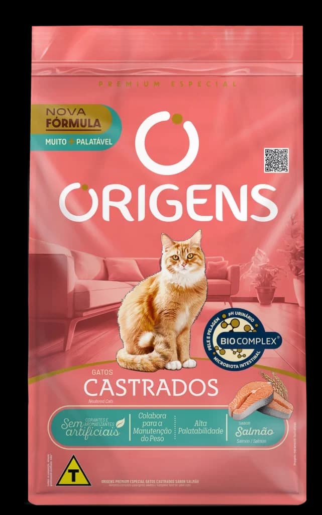 Ração Origens Premium Especial Gatos Castrados Salmão a Granel