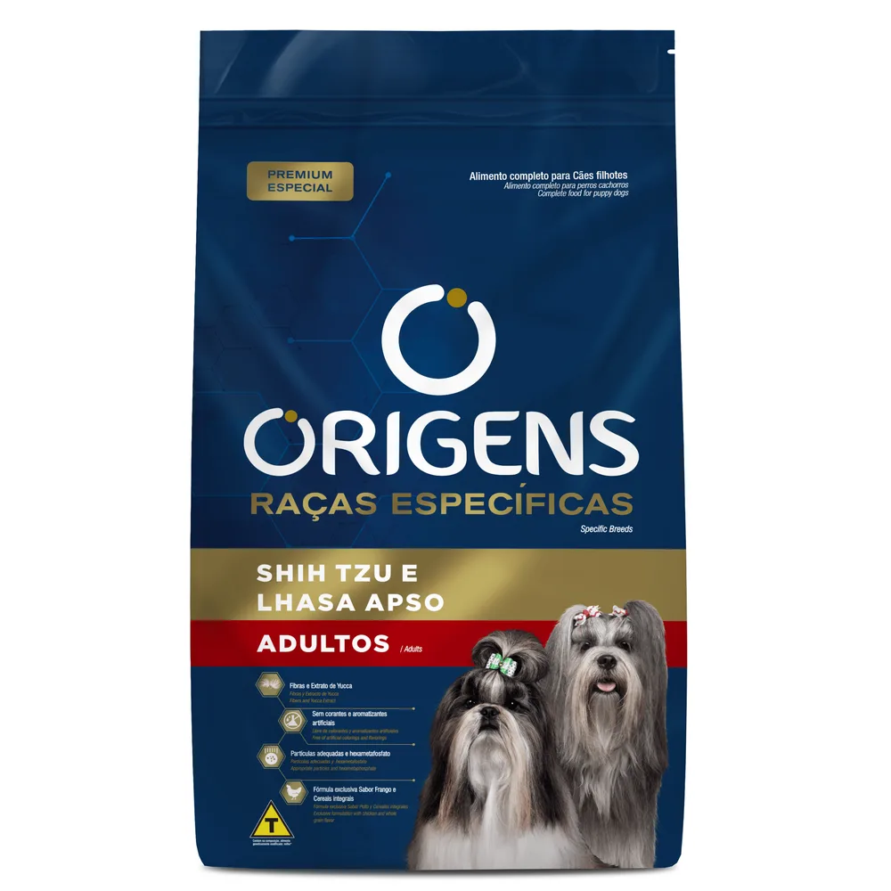 Ração Origens Raças Específicas Cães Adultos Shih Tzu e Lhasa Apso 1kg