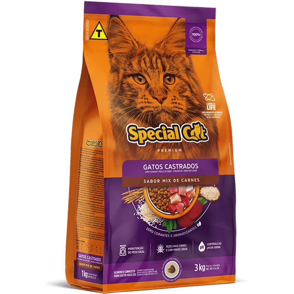 Ração Special Cat Gatos Castrados Mix de Carnes 10,1kg