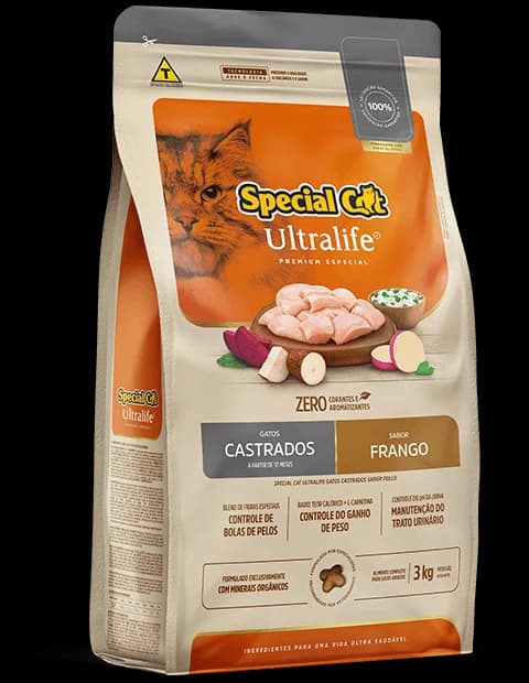 Ração Special Cat Ultralife Gatos Castrados Frango e Arroz Granel