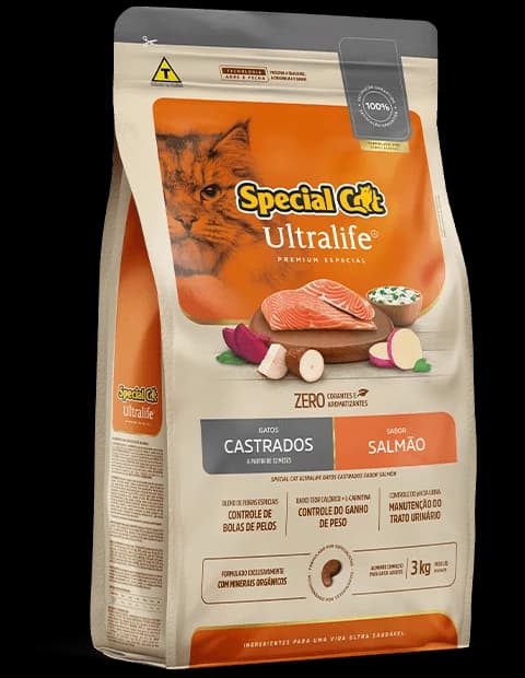 Ração Special Cat Ultralife Gatos Castrados Salmão a Granel
