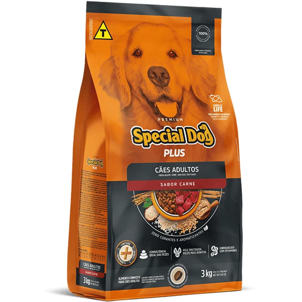 Ração Special Dog Plus Cães Adultos Carne 15kg