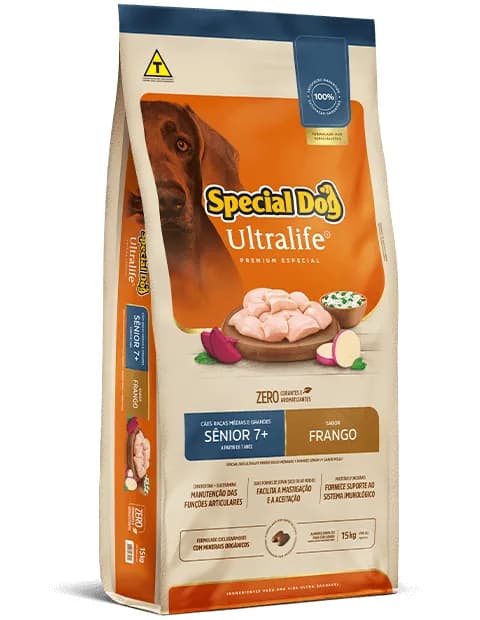 Ração Special Dog UltraLife Cães Sênior 7+ Frango a Granel